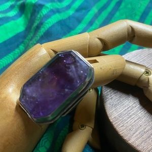 Gorgeous, sterling silver amethyst statement ring